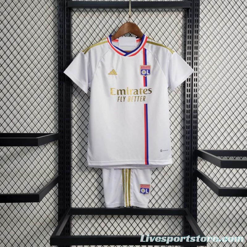 23-24 Kids Olympique Lyonnais Lyon Home Jersey