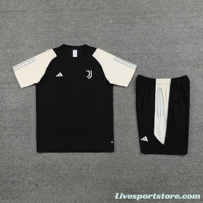 23 24 Juventus Black White Short Sleeve+Shorts