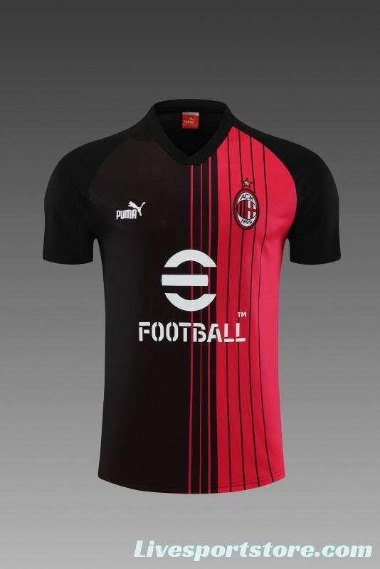 23 24 AC Milan Black Red Short Sleeve+Shorts