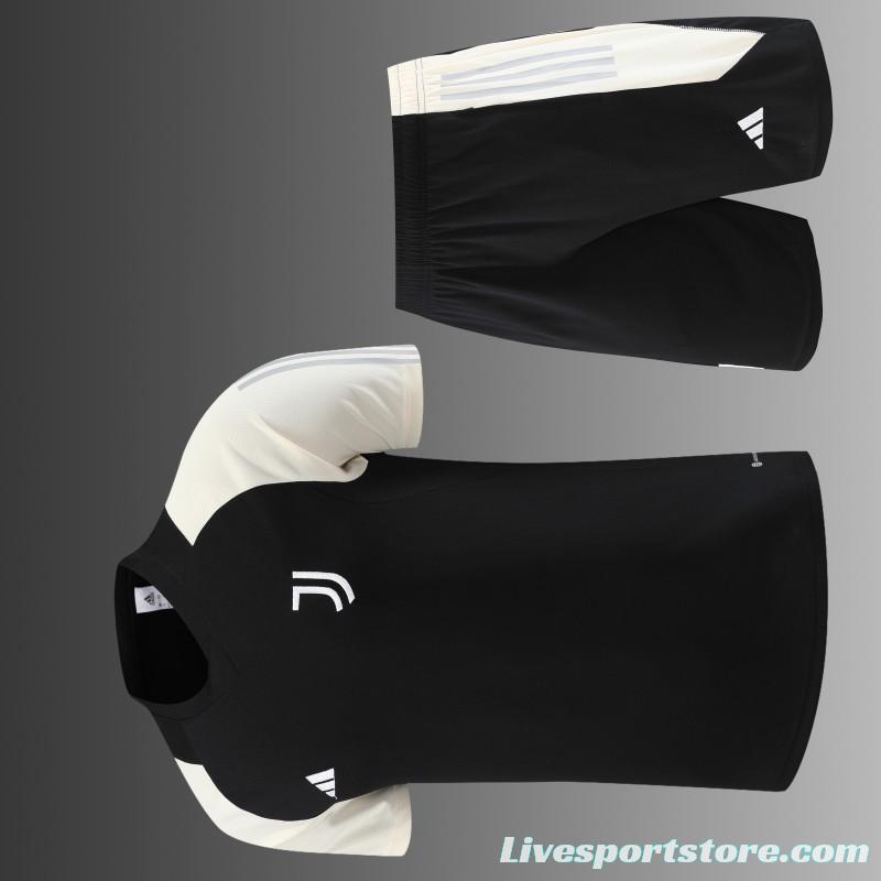 23 24 Juventus Black White Short Sleeve+Shorts