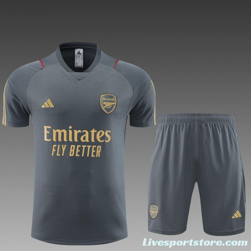 23 24 Arsenal Grey Short Sleeve+Shorts