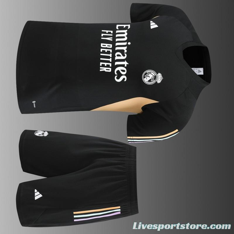 23 24 Real Madrid Black Short Sleeve+Shorts