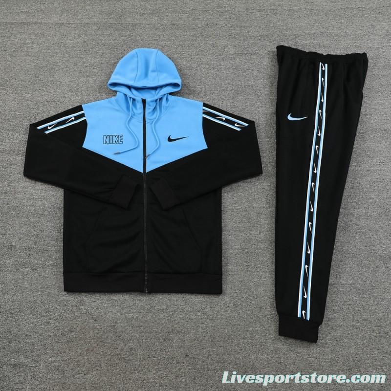 23/24 NIKE Black/Blue Full Zipper Hooide Jacket+Pants