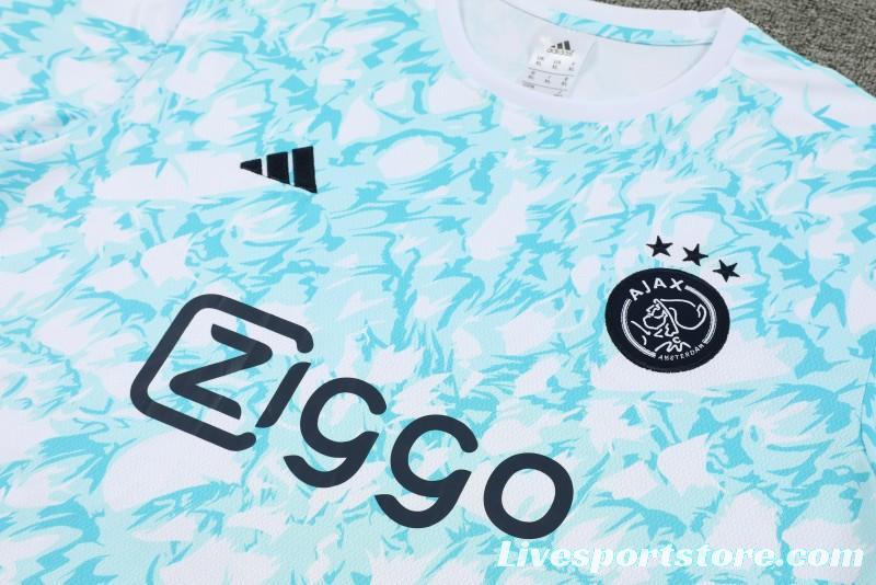 23/24 Ajax Blue/White Short Sleeve Jersey+Shorts