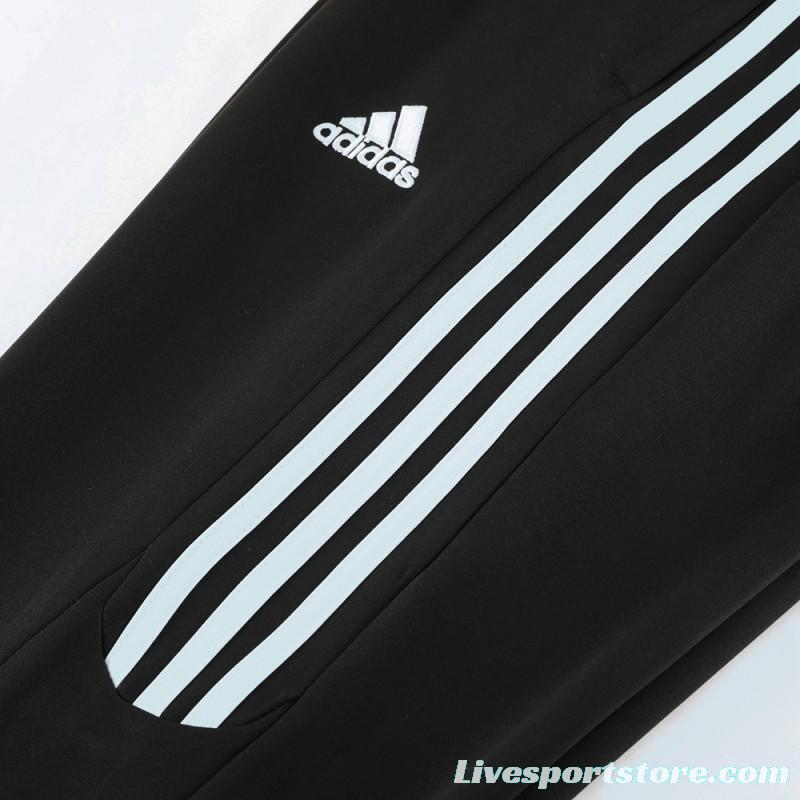 23/24 Adidas White/Black Full Zipper Hooide Jacket+Pants