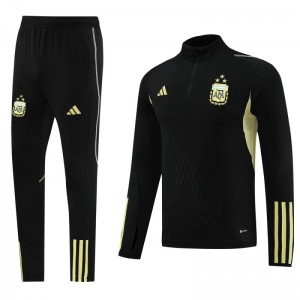 2023 Argentina Black Full Zipper Jacket+Pants