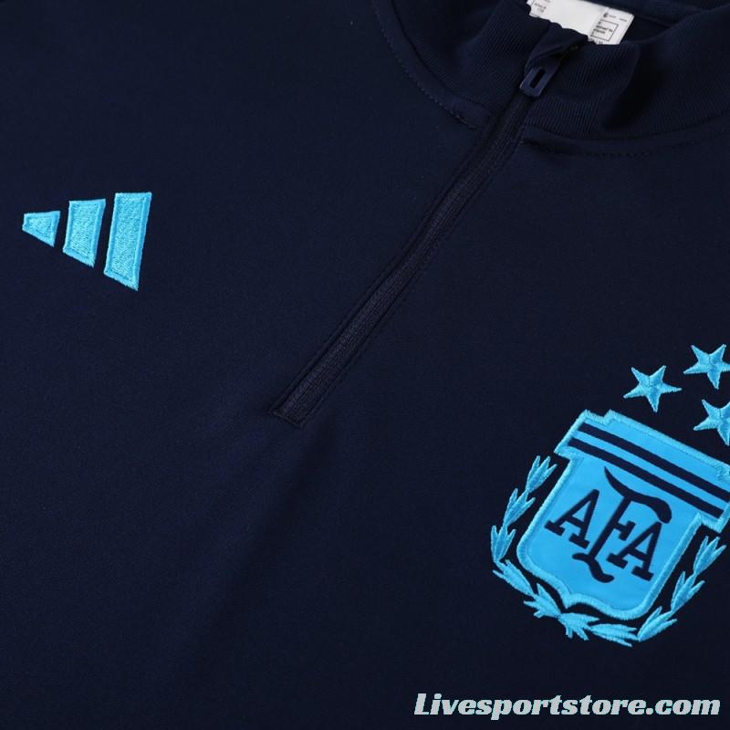 2023 Argentina Navy Half Zipper Jacket+Pants