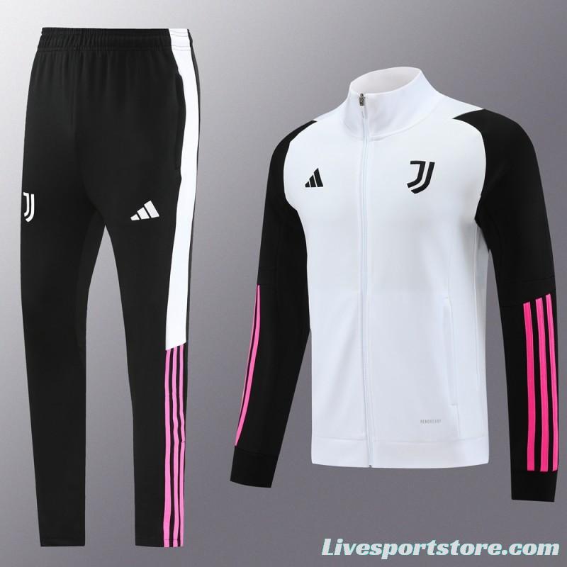 23/24 Juventus White Full Zipper Jacket+Pants