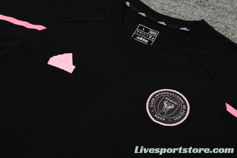 23/24 Inter Miami Black/Pink Cotton Short Sleeve Jersey+Shorts