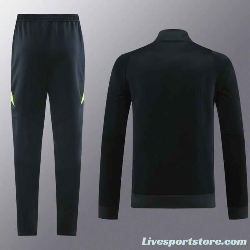 2024 Adidas Black/Green Full Zipper Jacket+Pants