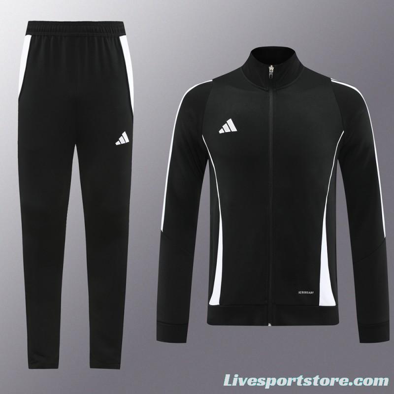 2024 Adidas Black/White Full Zipper Jacket+Pants