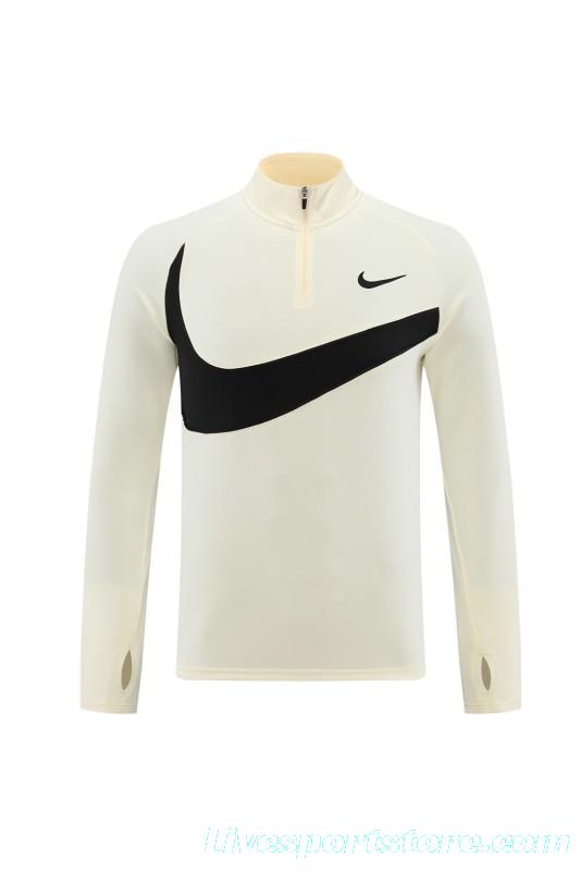 2024 Nike Light Yellow/Black Half Zipper Jacket+Pants