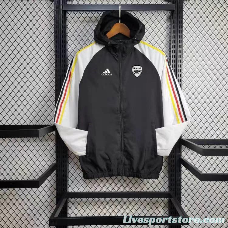 24/25 Arsenal Black/White Windbreaker