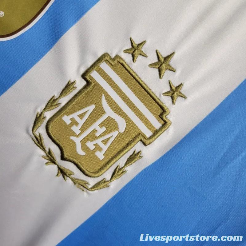 2024 Argentina Home Long Sleeve Jersey With Champion Patch