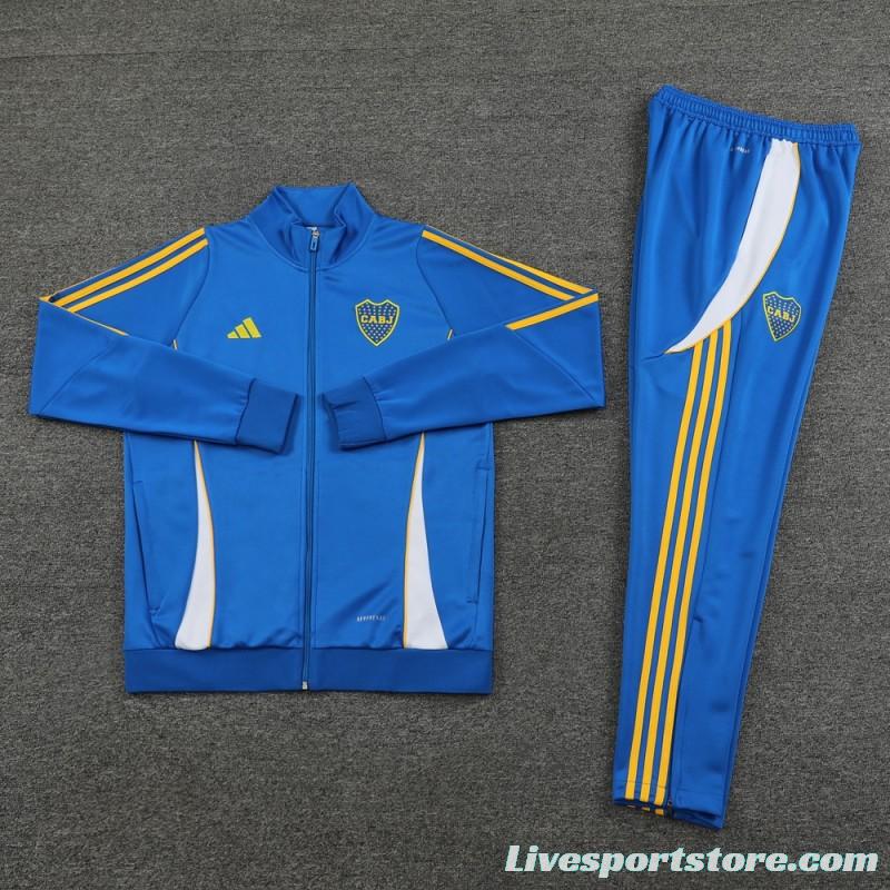 24/25 Boca Juniors Blue Hoodie Full Zipper Jacket +Long Pants