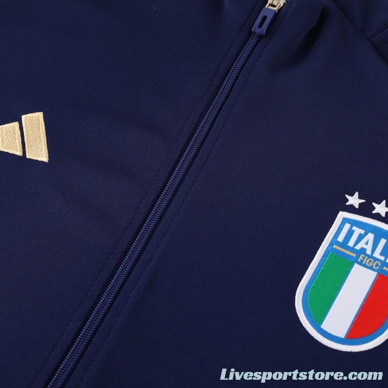 2024 Italy Navy Full Zipper Jacket +Long Pants