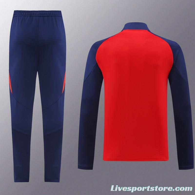 2024 Spian Red/Navy Full Zipper Jacket +Long Pants