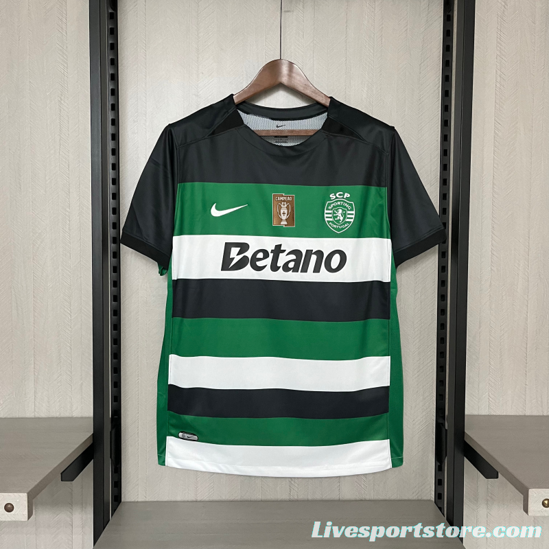 24/25 Sporting Lisbon Home Jersey With Campeões Printing