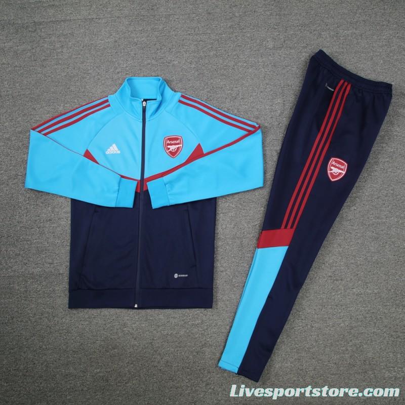 24/25 Arsenal Black/Blue Full Zipper Jacket +Long Pants