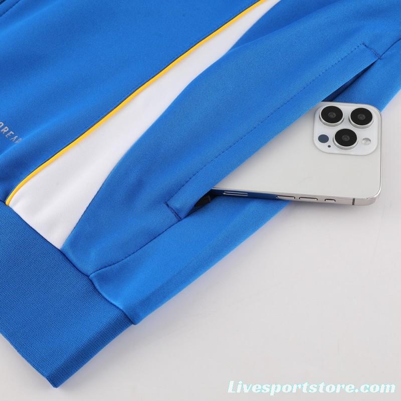 24/25 Boca Juniors Blue Hoodie Full Zipper Jacket +Long Pants