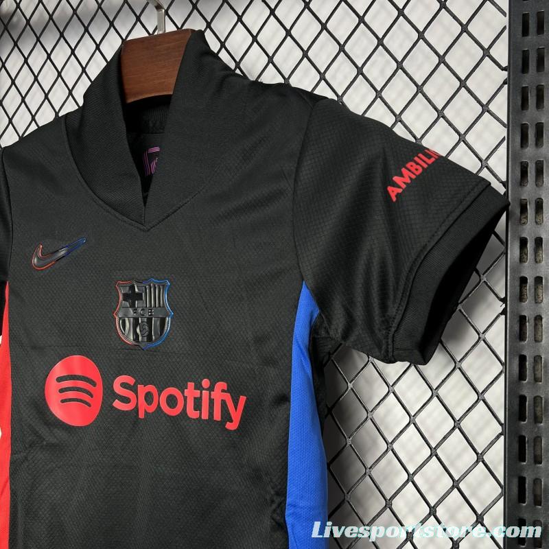 24/25 Kids Barcelona Away Black Jersey