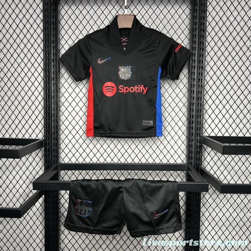 24/25 Kids Barcelona Away Black Jersey