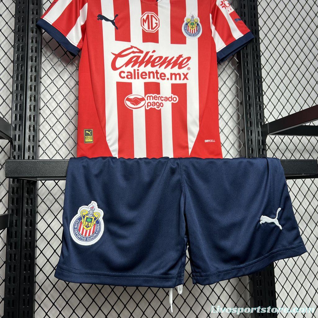 24/25 Kids Chivas Guadalajara Home Jersey