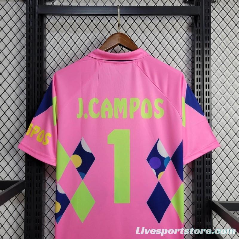 Retro 1992/93 Mexico Goalkeeper CAMPOS 1 Home Pink Jersey