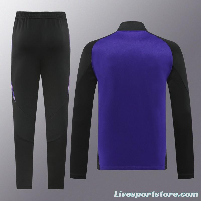 2024 Germany Purple Full Zipper Jacket +Long Pants