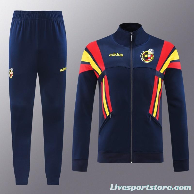 2024 Spain Navy Full Zipper Jacket +Long Pants