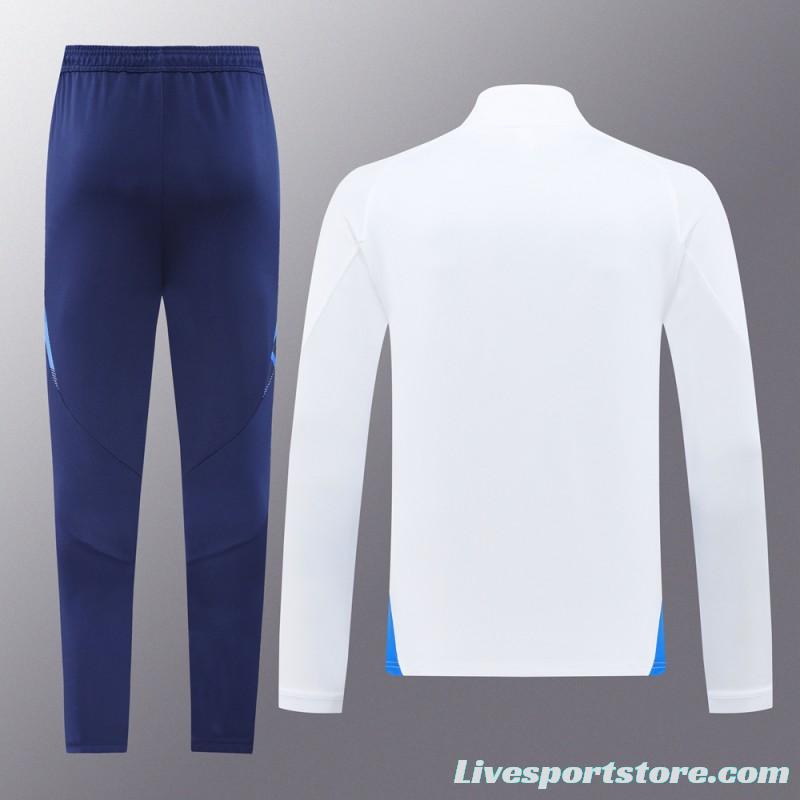 2024 Italy White Full Zipper Jacket +Long Pants