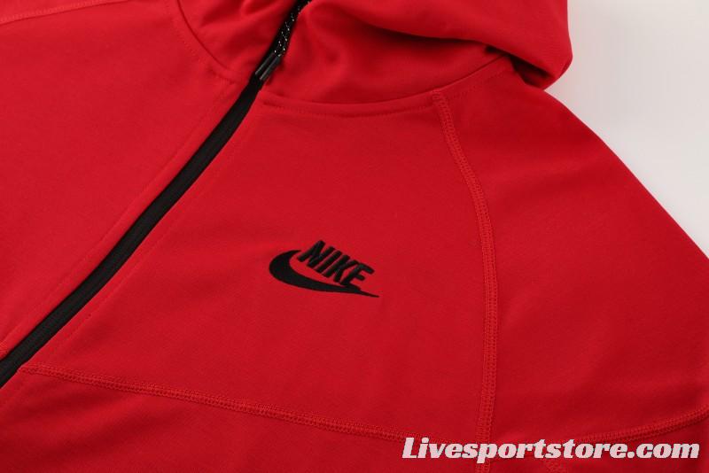 24/25 Nike Red Hoodie Full Zipper Jacket +Long Pants