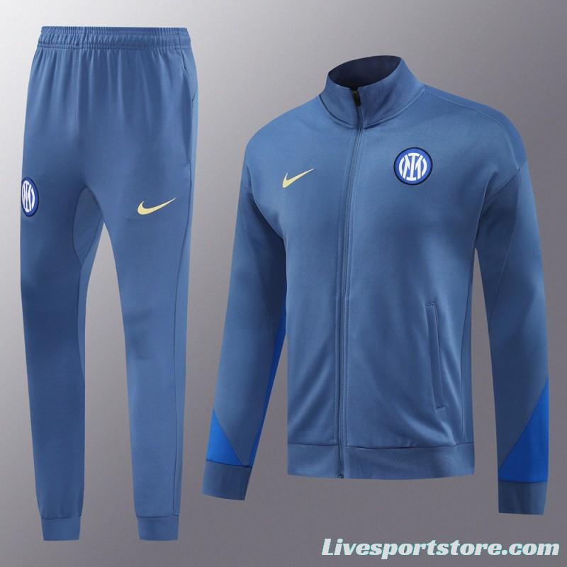 24/25 Inter Milan Blue Full Zipper Jacket +Long Pants