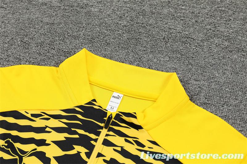 24/25 Borussia Dortmund Yellow/Black  Half Zipper Jacket+Long Pants