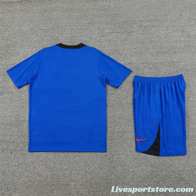 2024 South Korea Blue Short Sleeve Jersey+Shorts