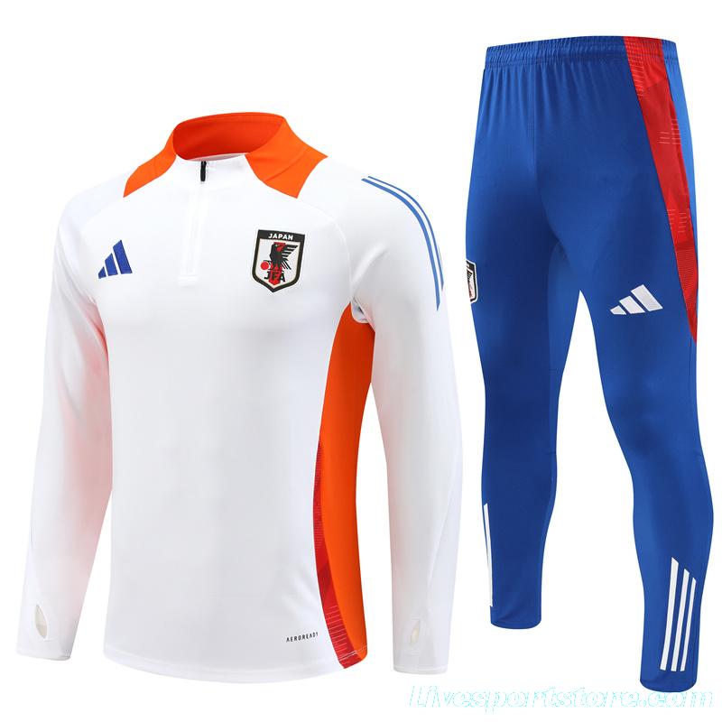 2024 Japan White Half Zipper Jacket+Long Pants