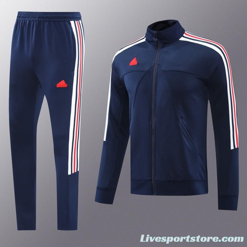 2024 Adidas Blue Full Zipper Jacket +Long Pants