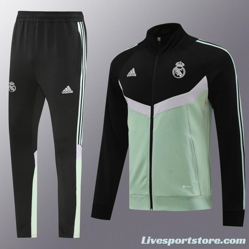 24/25 Real Madrid Green/Black Full Zipper Jacket +Long Pants