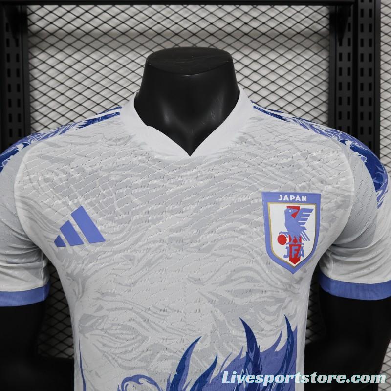 Player Version 2024 Japan White With Blue Dragon Jersey