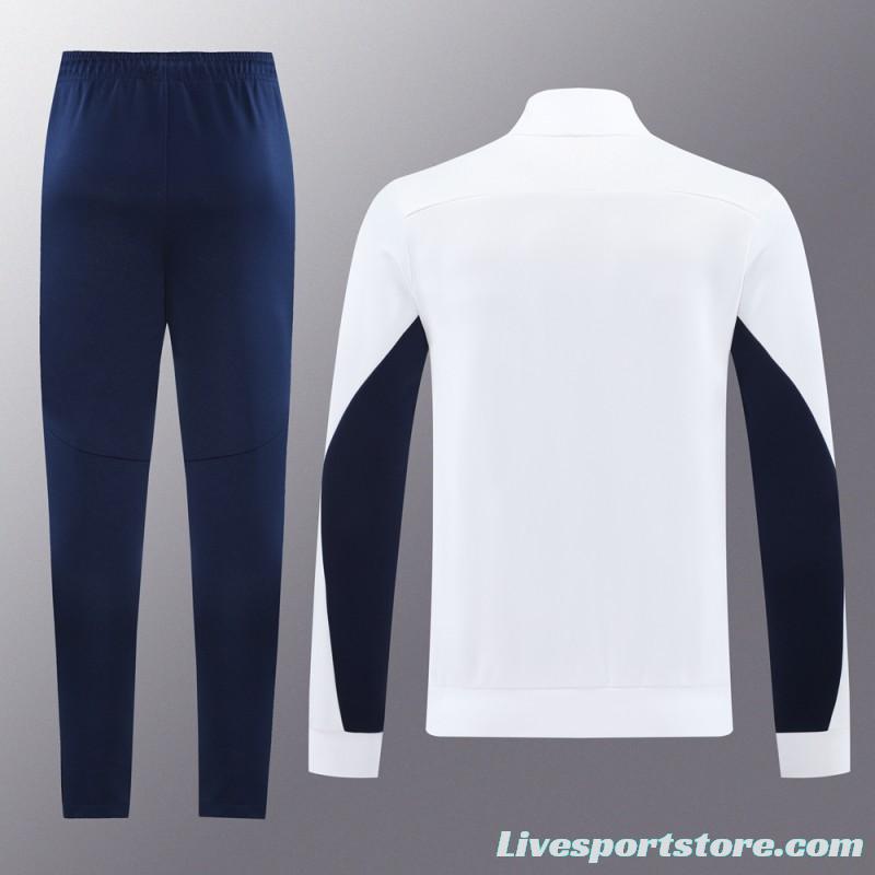 24/25 Olympique Marseille White Full Zipper Jacket +Long Pants