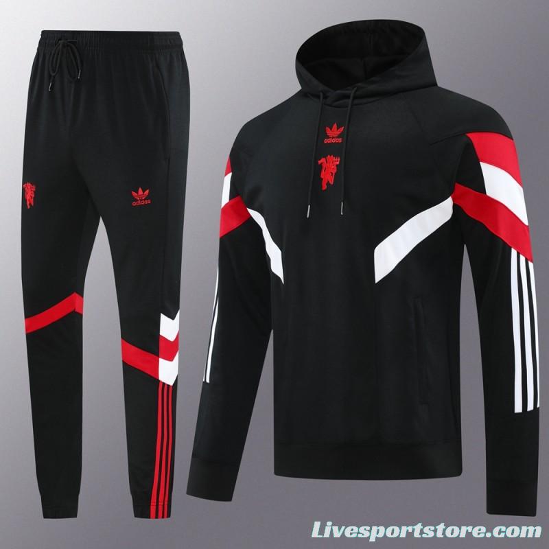 24/25 Manchester United Black Hoodie Jacket +Long Pants