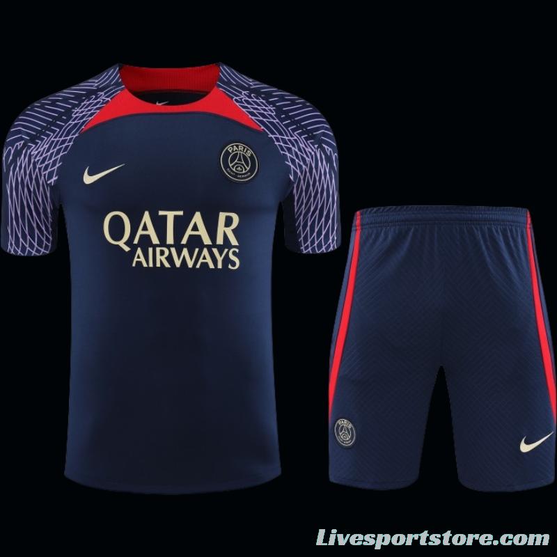 23-24 PSG Navy Short Sleeve+Shorts