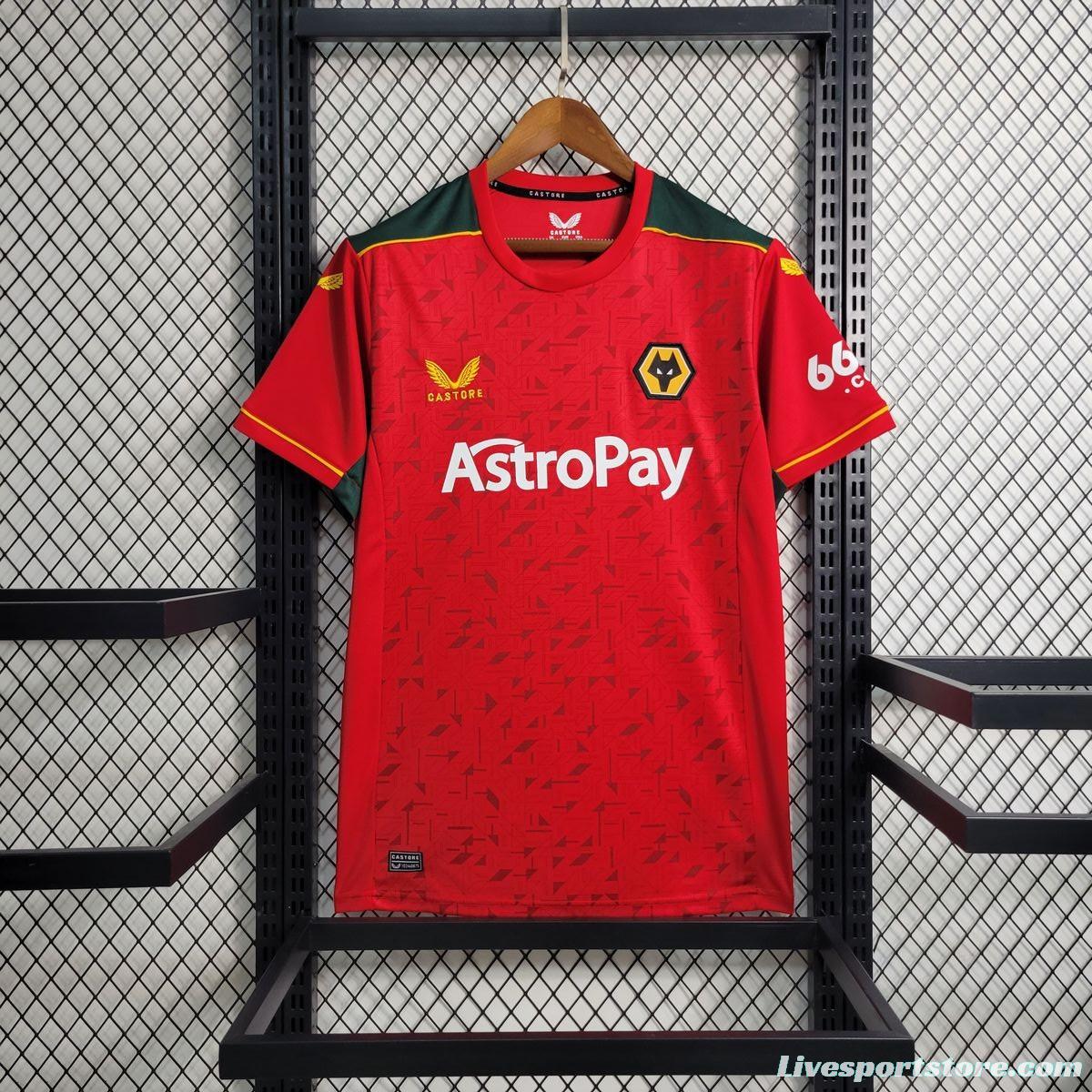 23/24 Wolverhampton Wanderers Away Red Jersey