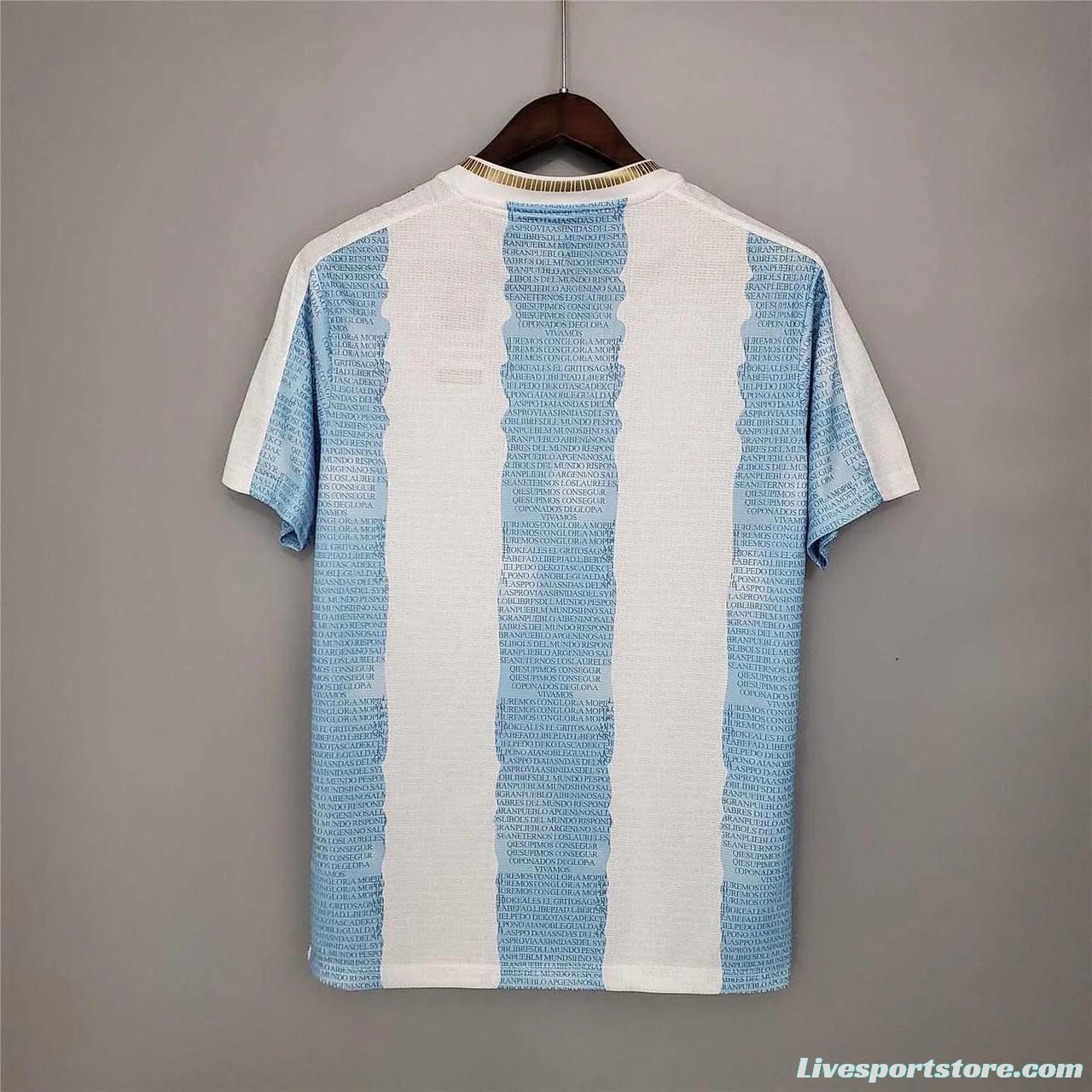 Retro 2021 Argentina Home Maradona Commemorative Edition Jersey