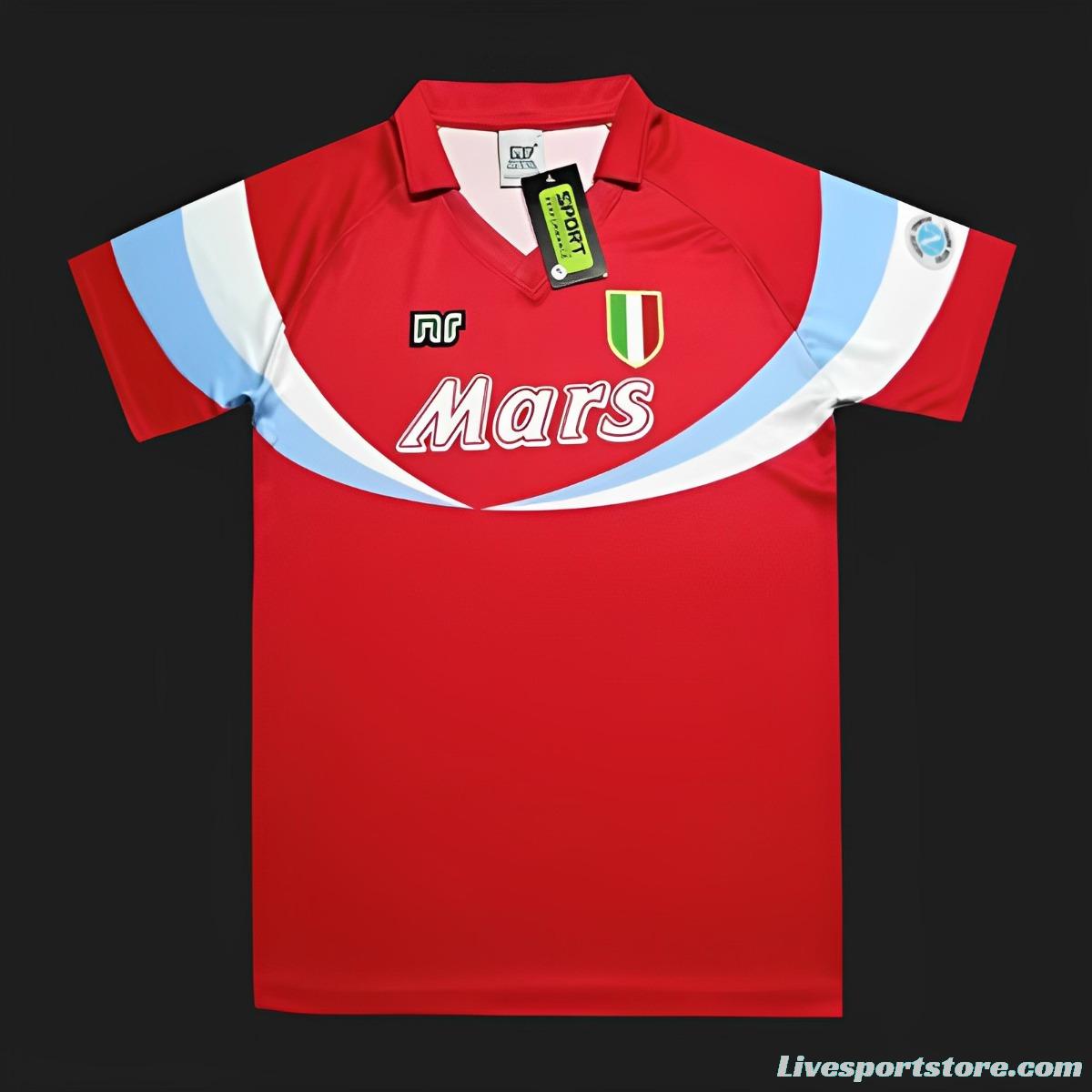 Retro 90/91 Napoli Third Red Jersey