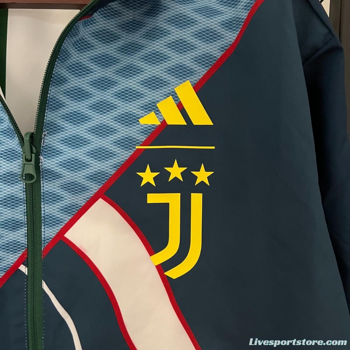 23/24 Juventus White Navy Windbreaker