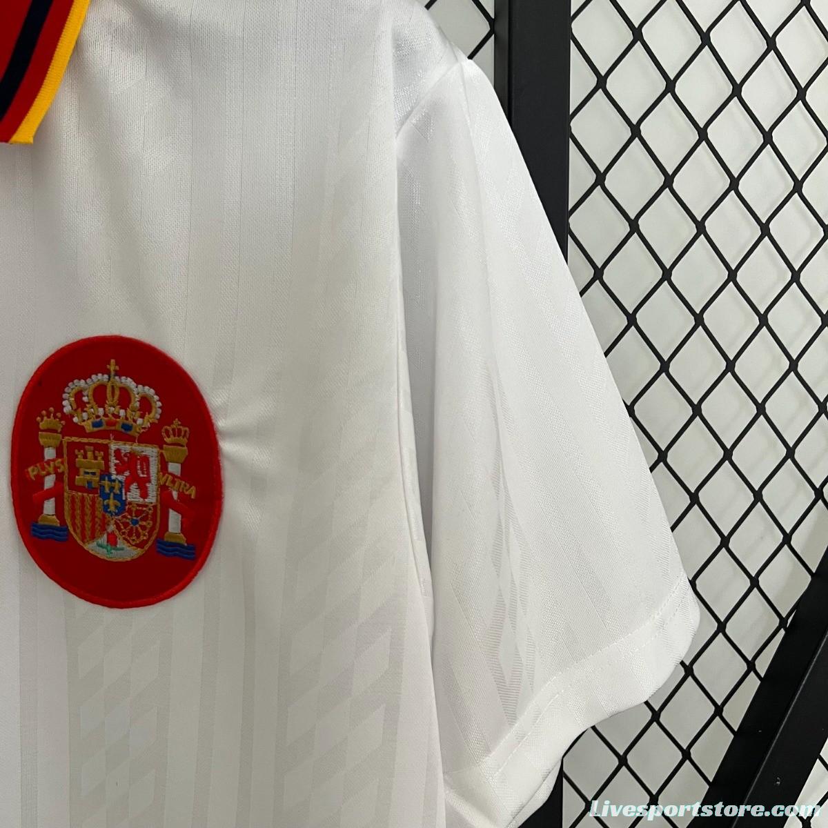 Retro 1994 Spain Away White Jersey