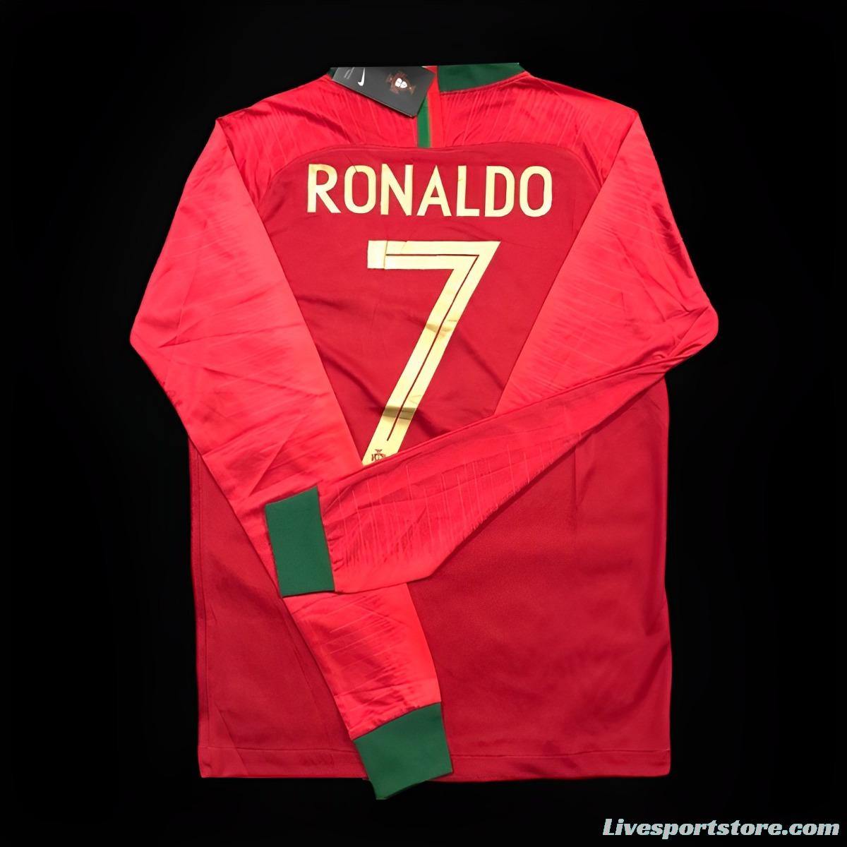 Retro 2018 Portugal Home Long Sleeve Jersey