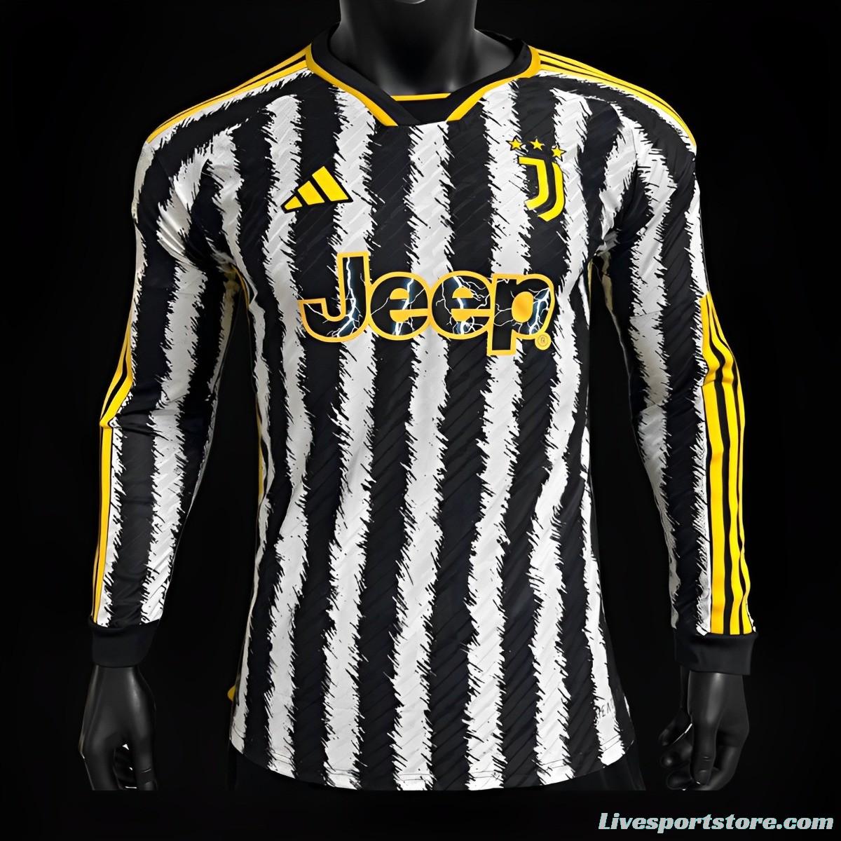 Player Version 23/24 Juventus Home Long Sleeve Jersey