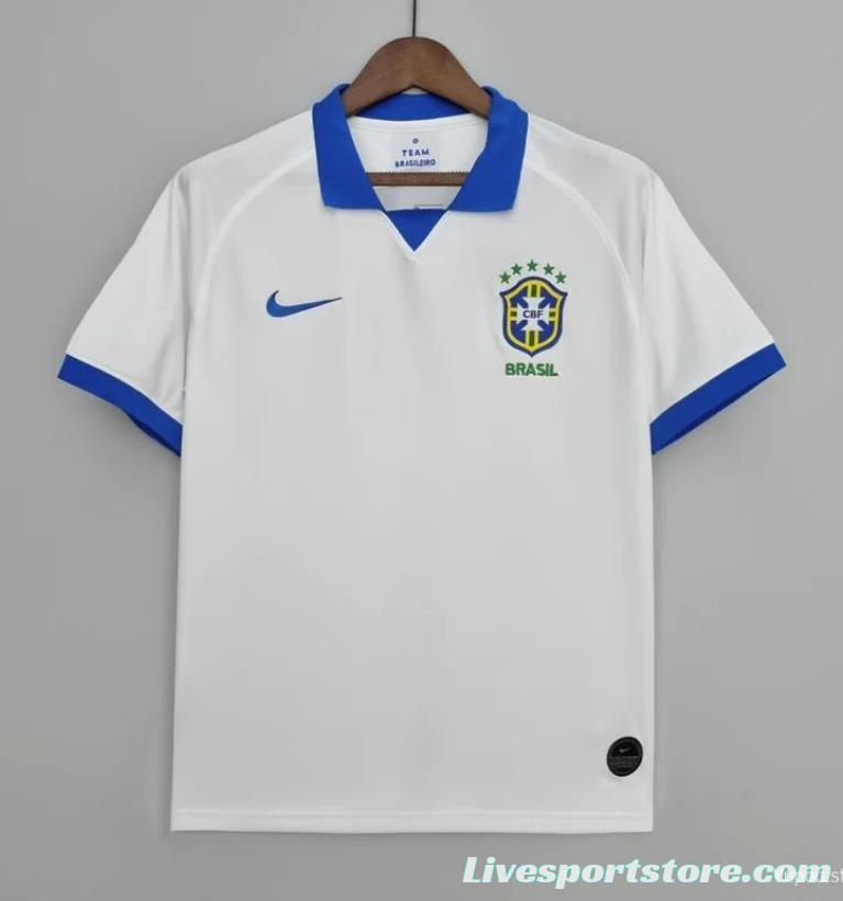 Retro 2019 Brazil Away White Jersey